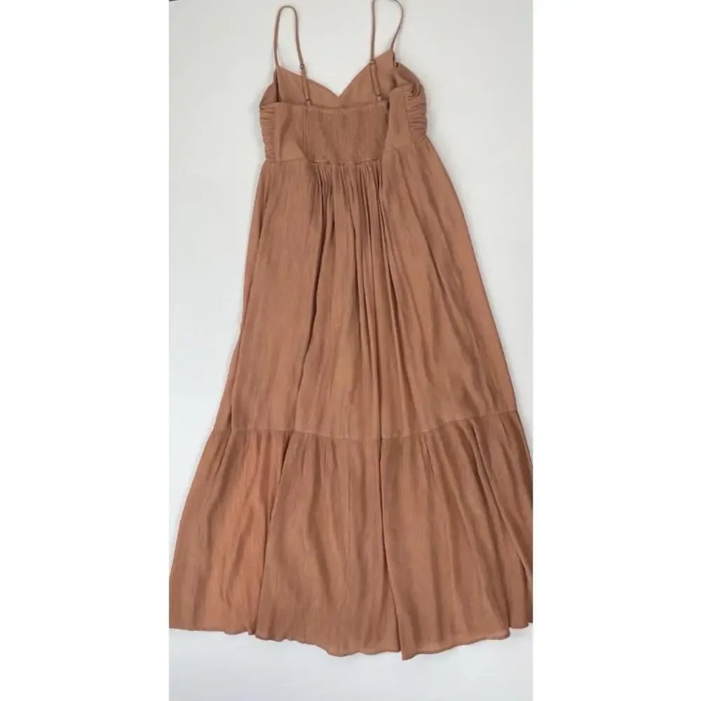 Abercrombie & Fitch Rust Brown Spaghetti Strap Maxi Dress